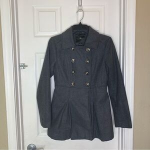Iris Basic Gray Peacoat Size Small